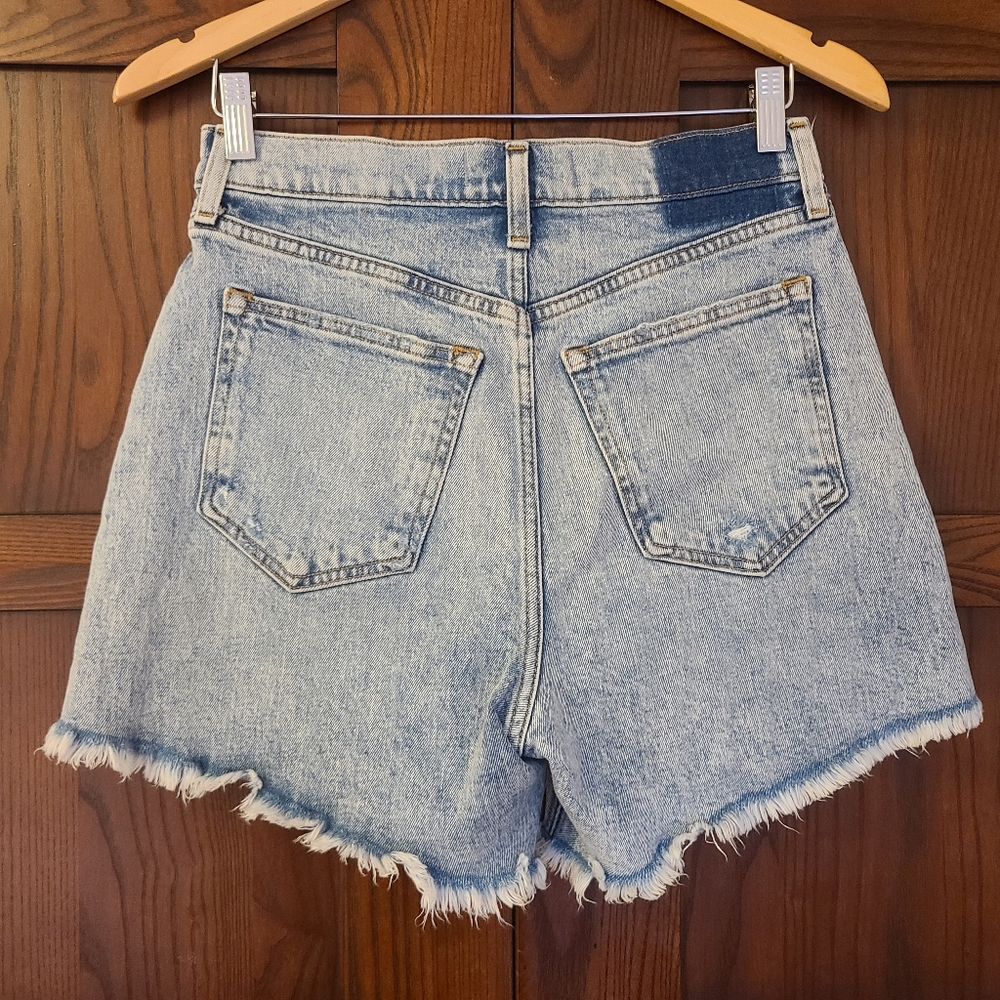 Abercrombie & Fitch The Dad Short High Rise Acid Wash Jean Shorts Size 26 2 - Picture 7 of 7